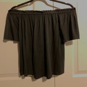 Black off the shoulder t-shirt from Ardene